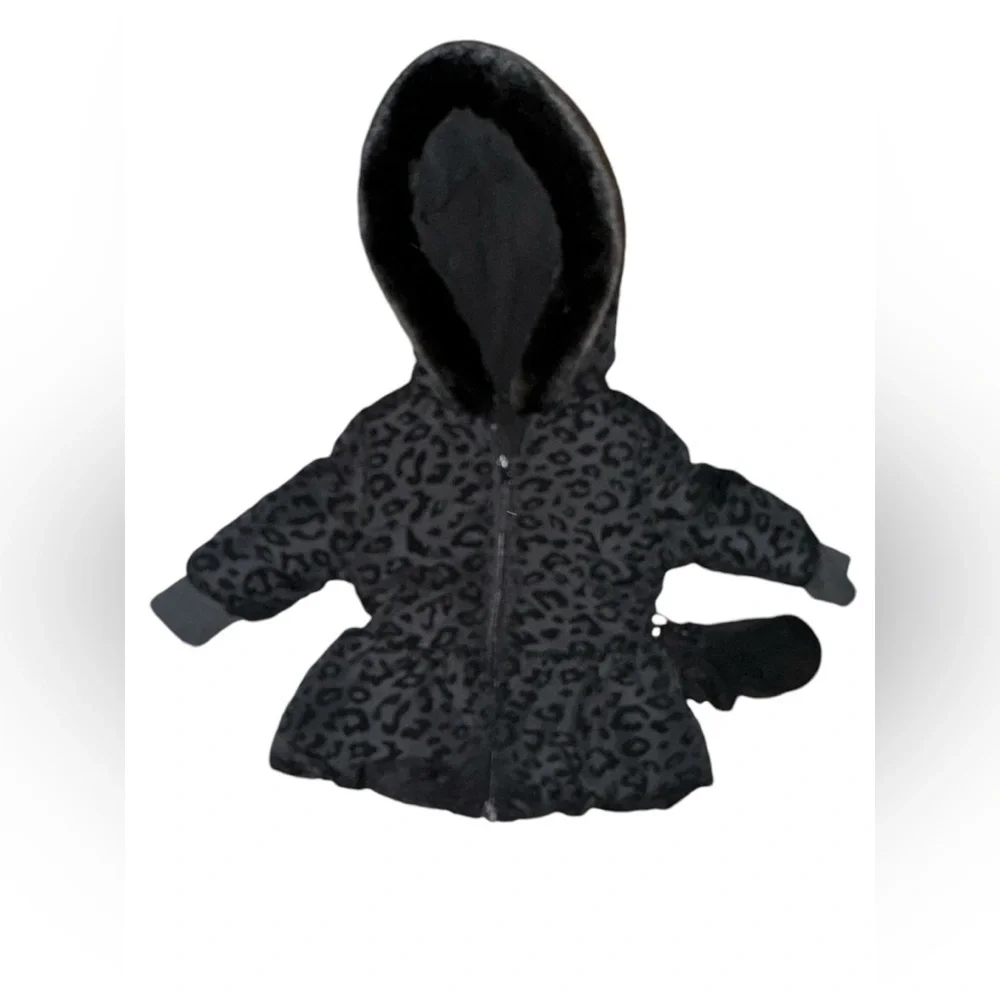 Rothschild Black Leopard Peplum Jacket Size 6-9 Months #111
